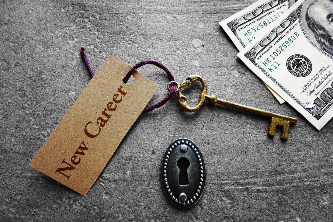 New Career Concept with Keys and Money 